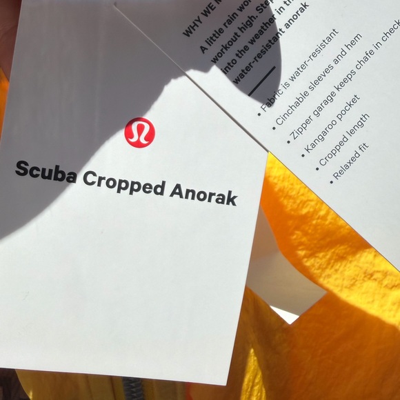 NWT Lululemon Scuba Cropped Anorak | Maize Yellow | Size 2 (European 28) - Picture 9 of 10